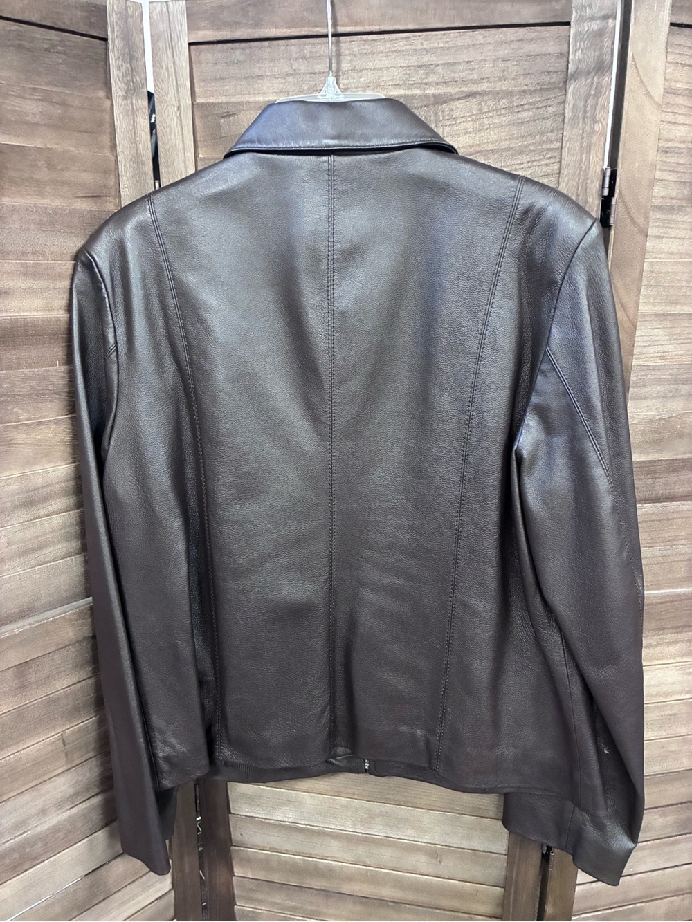 Adler Collection Vintage Women’s Dark Brown Leather Zip Jacket - Picture 2 of 5